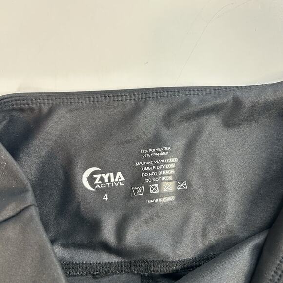 Zyia Active Black Faux Leather Light n Tight Leggings Womens 4 Workout Flaw - Picture 9 of 9